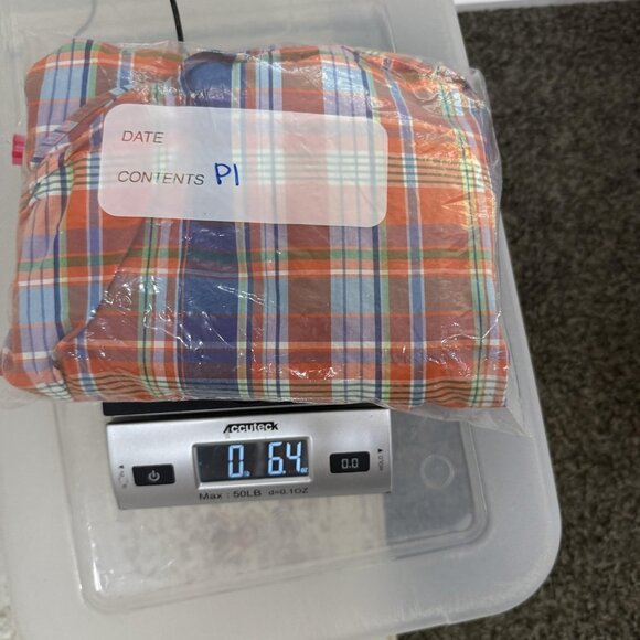 Ralph Lauren Shirt Mens Large Orange Blue Plaid Slim Fit Button Down Long Sleeve - Picture 9 of 9